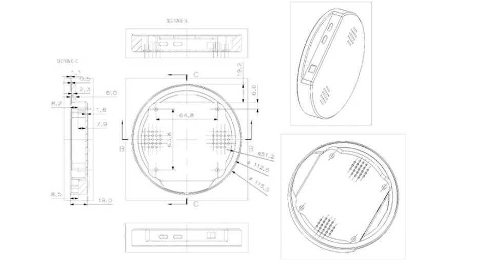 3.4 Inch Round Display 800×800 USB Type-C Circular Display with Capacitive Touch & Android Driver Board