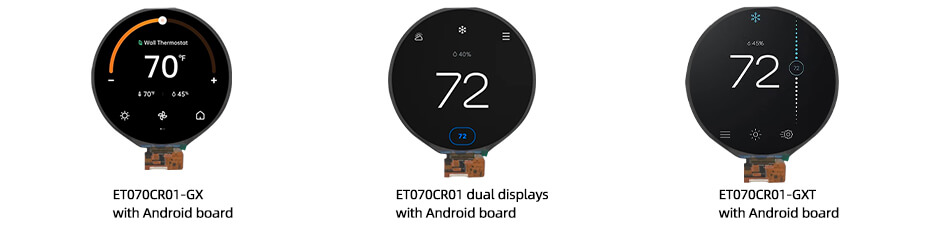 7 Inch Round LCD Display 1080×1080 40-Pin MIPI 1000 nits High Brightness Circular Screen with Android Board