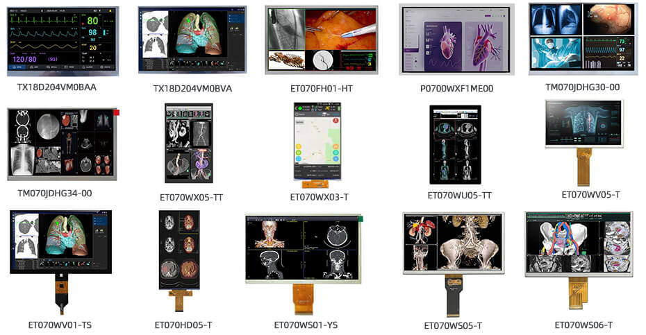 7 Inch TFT LCD Display 1024×600 LVDS High Brightness LCD Display For Healthcare Medical Display Solution