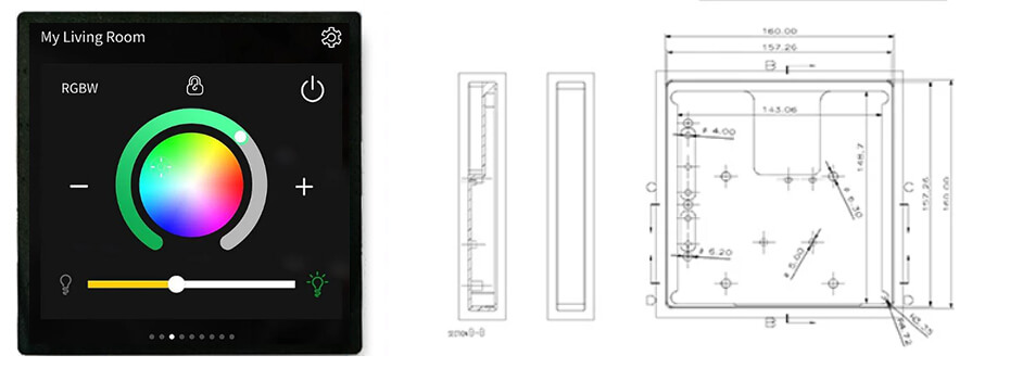 7.6 Inch Square Monitor 1200×1200 30-Pin MIPI High Brightness Multi-Touch Display IPS LCD Screen