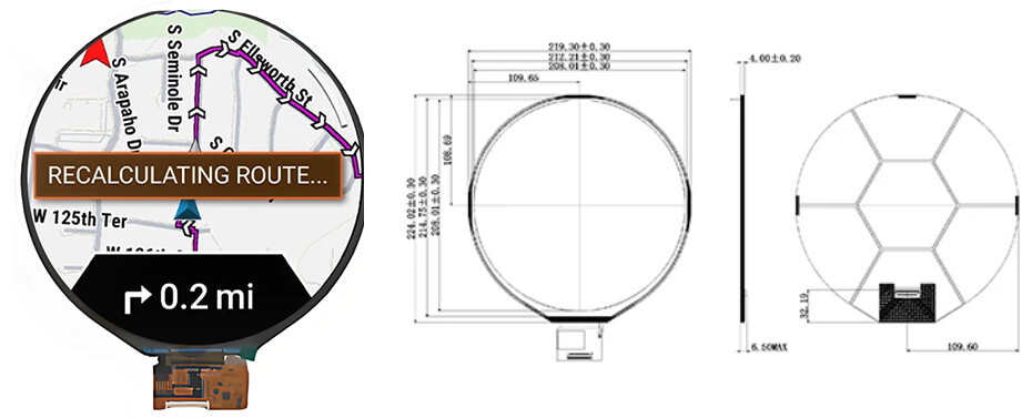 8.2 Inch Round Display 1080×1080 IPS Display with In-Cell Touch & HDMIAndroid Board