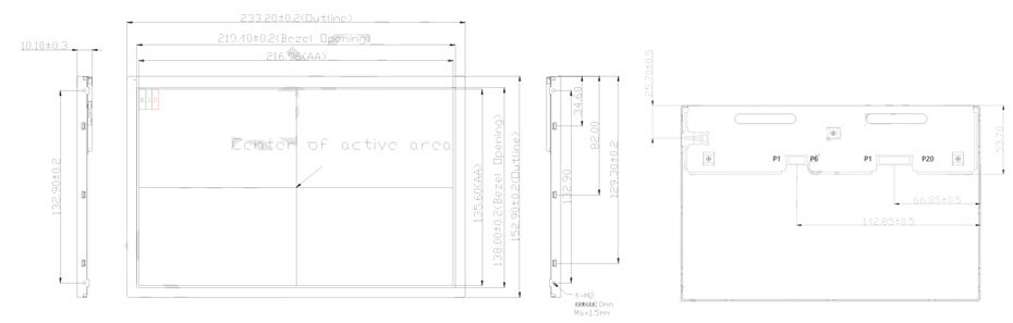 EV101WXM-N80 10.1 Inch TFT LCD Display 1280×800 LVDS LCD Display For Healthcare Medical Display Solution