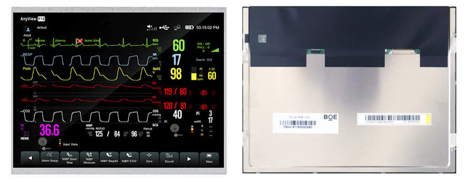 EV121X0M-N10 12.1 Inch TFT LCD Display 1024×768 LVDS High Brightness LCD Display For Healthcare Medical Display Solution