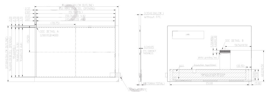TM070JDHG30-00 7 Inch TFT LCD Display 1280×800 LVDS LCD Display For Healthcare Medical Display Solution