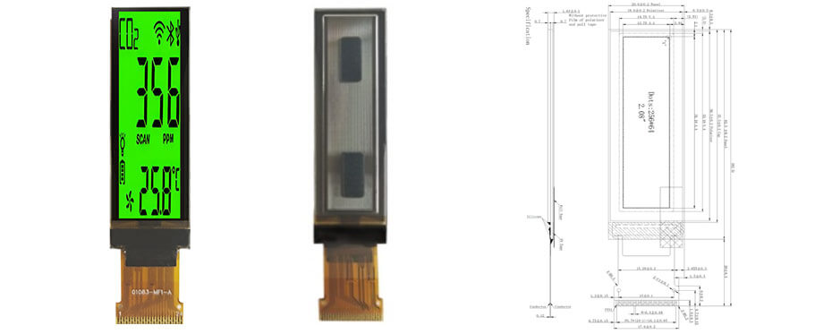 2.1 Inch OLED Display 256×64 CPU SPI I2C PMOLED Display for Measuring Rangefinder Display Solution