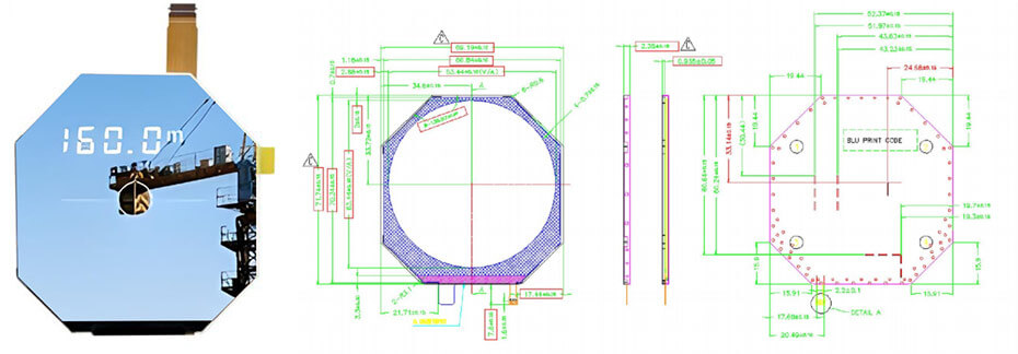 2.5 Inch TFT LCD Display 480×480 MIPI LCD Display for Measuring Rangefinder Display Solution