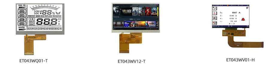 4.3 Inch TFT LCD Display 800×480 MIPI High Brightness LCD Display for Measuring Rangefinder Display Solution ET043WV01-H_01