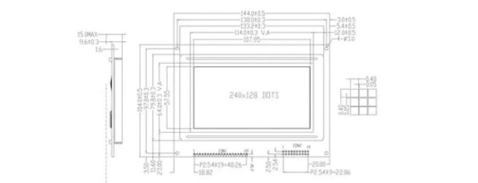 4.8 Inch TFT Display 240×128 CPU Monochrome Display for Measuring Rangefinder Display Solution