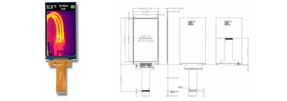 4.95 Inch TFT LCD Display 480×854 MIPI LCD Display for Measuring Rangefinder Display Solution