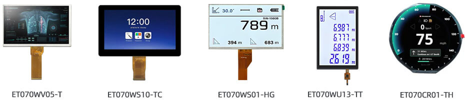 7 Inch TFT LCD Display 1024×600 TTL High Brightness Wide Temperature LCD Display for Measuring Rangefinder Display Solution